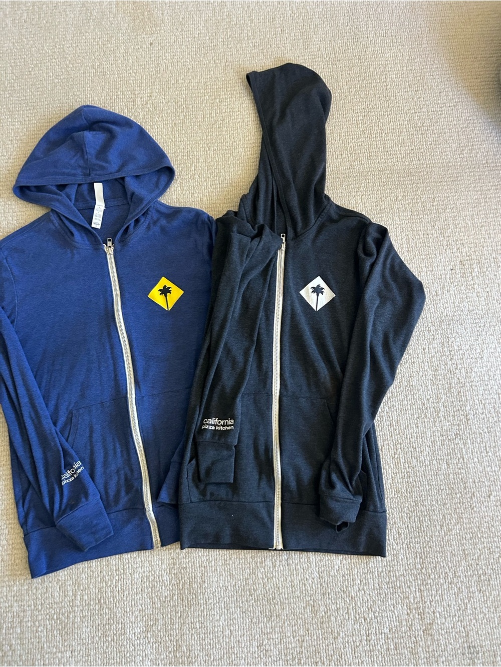 California pizza  kitchen woman’s hoodies Zip - Navy Blue & Charcoal